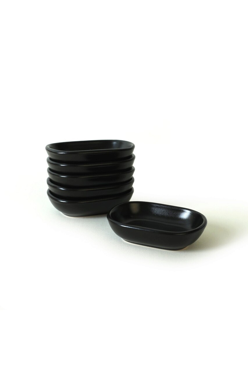 Set boluri pentru aperitive, Keramika, 275KRM2139, Ceramica , Nu absoarbe apa, Negru mat - 1 | YEO