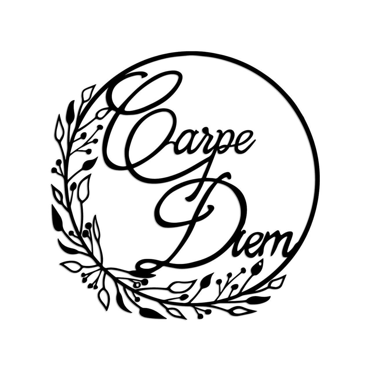Decoratiune de perete, Carpe Diem 1, Dimensiuni: 56 x 56 cm, Negru — imaginea 4