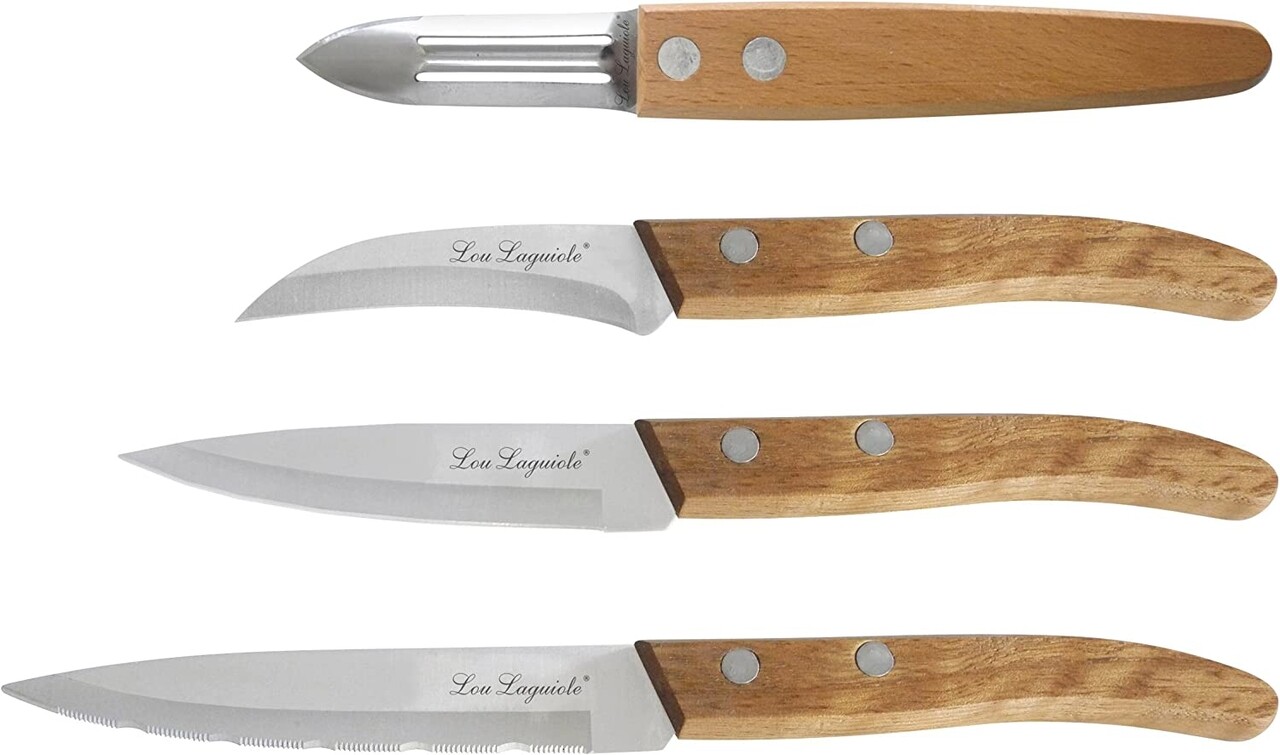 Set 4 Cutite Esentiale, Lou Laguiole, Essentials Forest, Inox/lemn