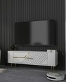 Comoda TV, Olivia, Retrolp5, Alb/Auriu