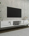 Comoda TV, Olivia, Aredam, Alb / Argintiu