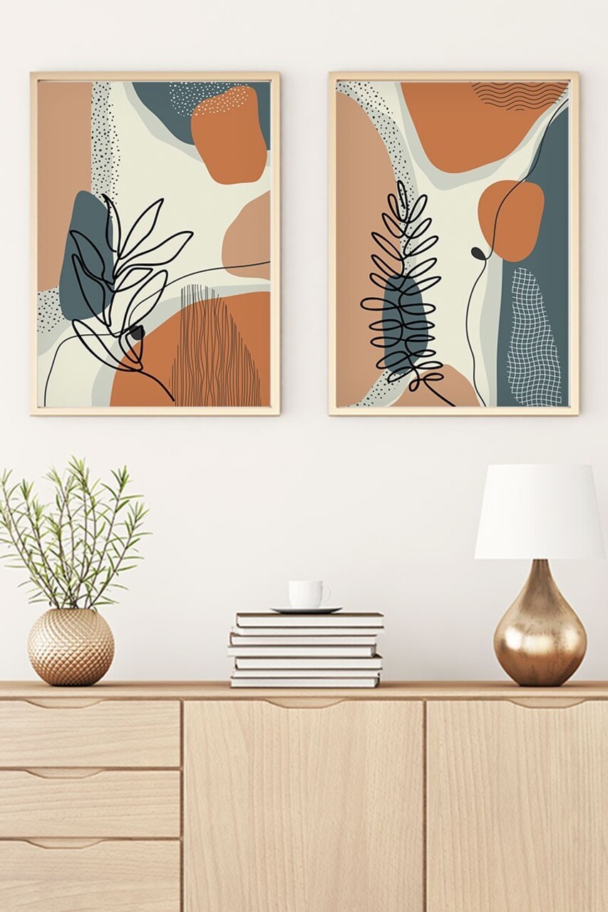 Set 2 tablouri decorative, Huhu35, Cadru: 100% LEMN MASIV (Grosime: 2,5 cm), Multicolor - view 2