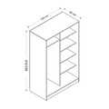 Dulap pentru haine, Minerva, Kale Anthracite Oak, 120x210x52 cm, PAL, Antracit / Stejar