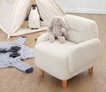 Fotoliu pentru copii, Fluffe, 209FLF1427, Blana artificiala, Alb