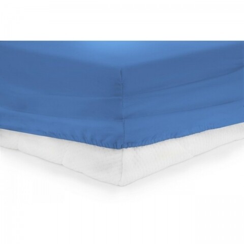 Cearceaf de pat cu elastic Blue Heinner, 90x200 cm, 100% bumbac, albastru