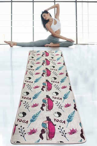 Saltea fitness/yoga/pilates muhka djt, chilai, 60x200 cm, poliester, multicolor