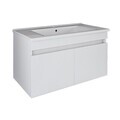 Dulap de baie cu chiuvetă, Hanah Home, 1049, 85x48x45.5 cm, MDF-LAM, Alb mat