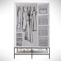 Dulap pentru haine, Comforty, Martin 3, 126x200x50 cm, Alb / Negru / Auriu