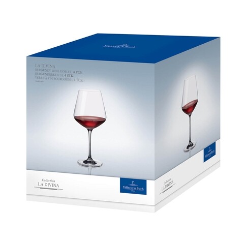 Set 4 pahare pentru vin rosu, Villeroy & Boch, La Divina Burgundy, 680 ml, sticla cristal