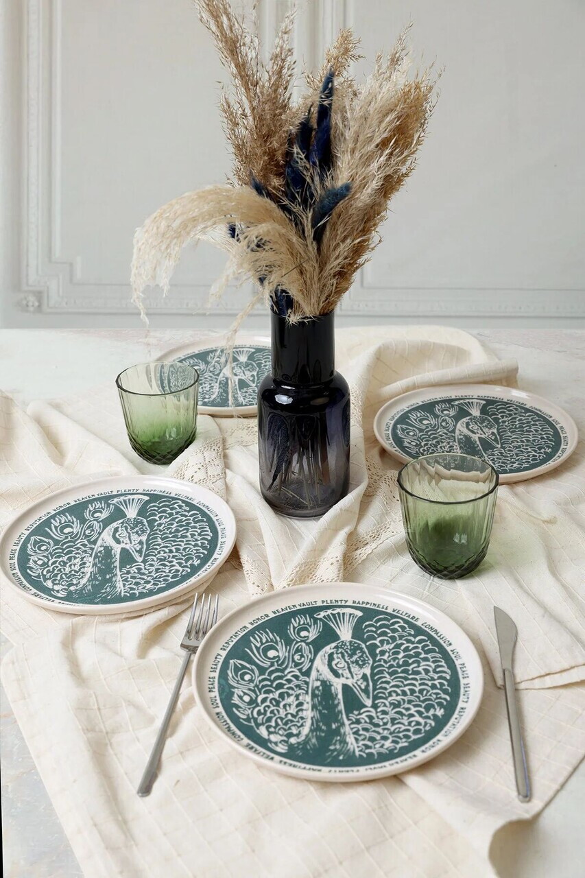 Set farfurii pentru desert, Hermia, 275KRM2016, Ceramica, Crem / Albastru marin - view 3