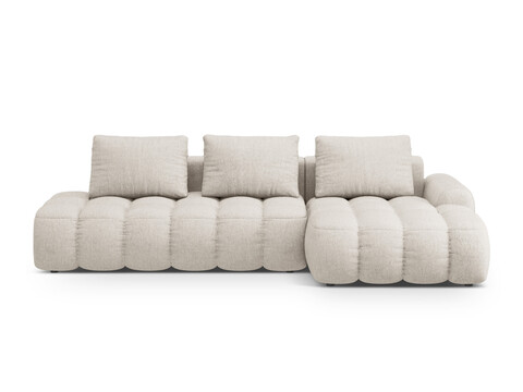 Coltar extensibil dreapta 3 locuri, Linz, Cosmopolitan Design, 275x142x84 cm, cotiera stanga, tesatura structurata, bej