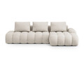 Coltar extensibil dreapta 3 locuri, Linz, Cosmopolitan Design, 275x142x84 cm, cotiera stanga, tesatura structurata, bej