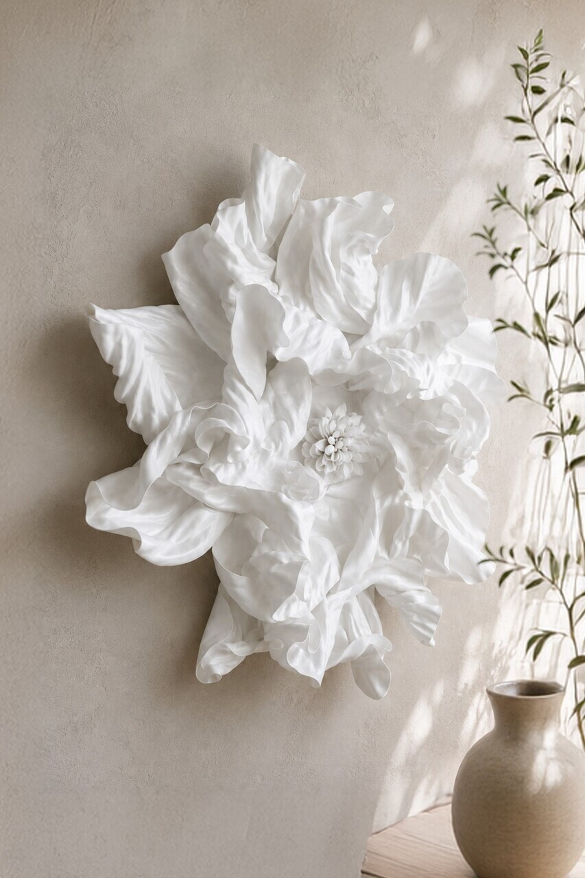 Decoratiune de perete, DM0019, Dimensiune: Ø55-60 cm, Alb — imaginea 2