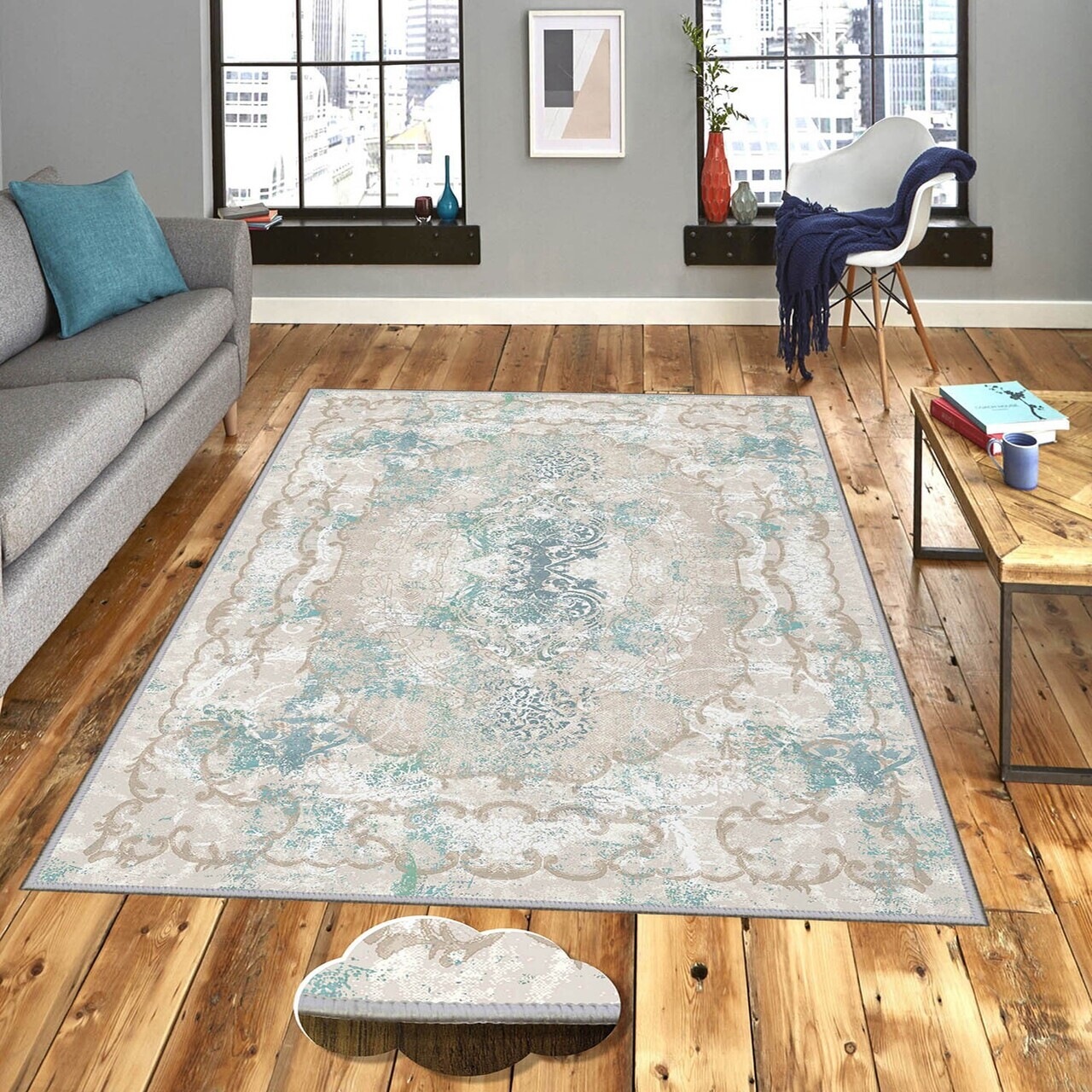 Covor, Eexfab722, 140x220 cm, Poliester, Multicolor