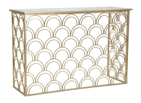 Consola arc, mauro ferretti, 120x40x80.5 cm, fier, auriu