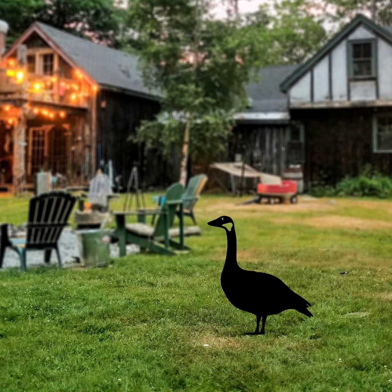 Obiect decorativ de grădină, Goose 01, 64x44 cm, Negru - view 3