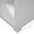 Comoda cu 2 usi + 3 sertare, Ariana, L.143 l.44 H.79, mdf/sticla, argintiu