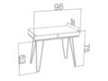 Birou Mingitav Illia No.2, 96 x 51 x 75 cm, PAL/metal, alb