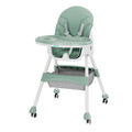 Scaun de masa pentru bebelusi 2 in 1, U-Grow, 43x27x50.5 cm, piele ecologica/textil, alb/verde