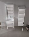 Set Dulap de Baie cu Chiuvetă și Oglindă (2 Piese), Hanah Home, Purus 55, Alb