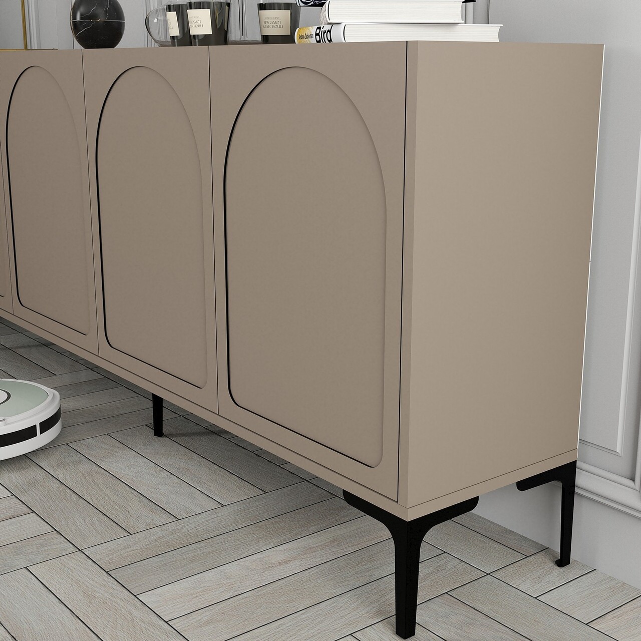Consola, Hanah Home, Lyon 79, 180x79x35 cm, Atlas / Negru - view 5