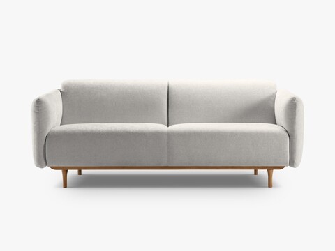 Canapea 2 locuri, Noomi-215, Micadoni Home, 162x94x75 cm, tesatura structurata chenille, gri deschis