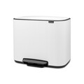Cos de gunoi cu pedala, Brabantia, Bo Pedal, 11+23 L, 36.3x54x44 cm, otel, alb