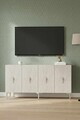 Consola, Hanah Home, Ayshe 150, 150x75x32 cm, White / Travertine / Silver