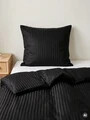 Lenjerie de pat dubla Calma, Homla, 160x200 cm, 3 piese, bumbac/bambus, negru