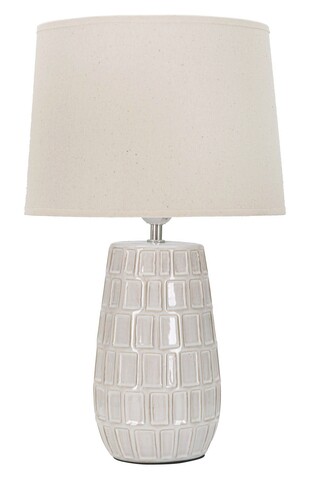 Lampa de masa, Phole, Mauro Ferretti, 1 x E27, 40W, Ø28 x 44.5 cm, ceramica/fier/textil, crem