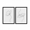 Set 2 tablouri decorative, Alpha Wall, Poppy, 36x51 cm