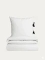 Lenjerie de pat King Size, Defla, Homla, 200x220 cm, 3 piese, bumbac, alb/negru
