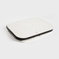 Cos de rufe Davey, Homla, 40.5x33x42 cm, poliester/in/bambus, alb/negru