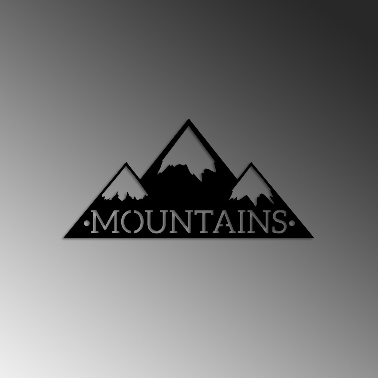 Decoratiune de perete, Mountains, Dimensiune: 62 x 30 cm , Negru — imaginea 4