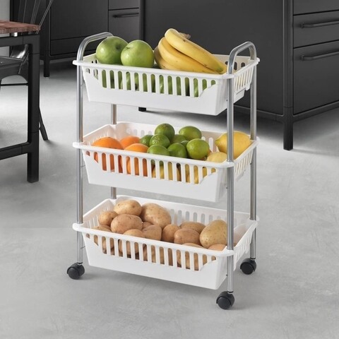 Carucior cu 3 rafturi Metaltex, Oslo 3, pentru bucatarie