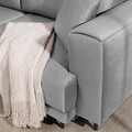 Coltar extensibil stanga 4 locuri ELTAP, LT-03NU, Dalia, 289x190x95 cm, lemn/poliester, gri deschis