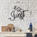 Decoratiune de perete, Welcome, Metal, 50 x 70 cm, Negru