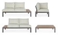 Set coltar de gradina/terasa 4 piese Elias, Bizzotto, 5 locuri, aluminiu/poliester, gri carbune