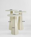 Set masute 2 piese, Rotexa, Lilyum (57 + 52 + 47), MDF , Crem