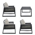 Set mobilier pentru gradina/terasa 4 piese Captiva, Bizzotto, aluminiu/textilena, gri carbune