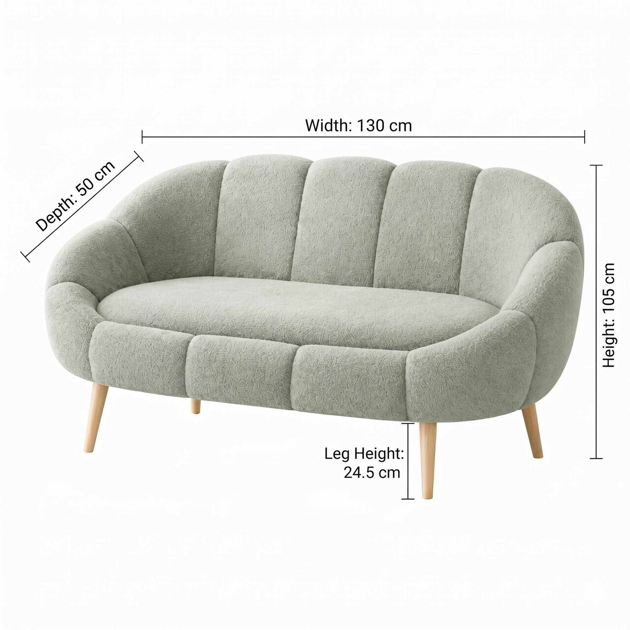 Canapea 2 locuri, Atelier del Sofa, 251BLS1116, PAL, Verde — imaginea 3
