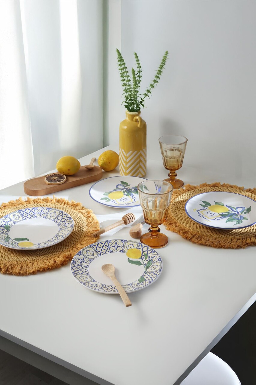 Set de servire pentru tort (4 piese), L'essentiel Maison, 275KRM2261, Alb / Bleumarin / Galben - view 4