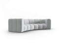 Canapea semirotunda 3 locuri, Lupine, Micadoni Home, BL, 322x135x70 cm, poliester chenille, gri deschis