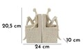 Set 2 suporturi pentru carti Stons Book , Mauro Ferretti, 24x10x20.5 cm, polirasina, crem
