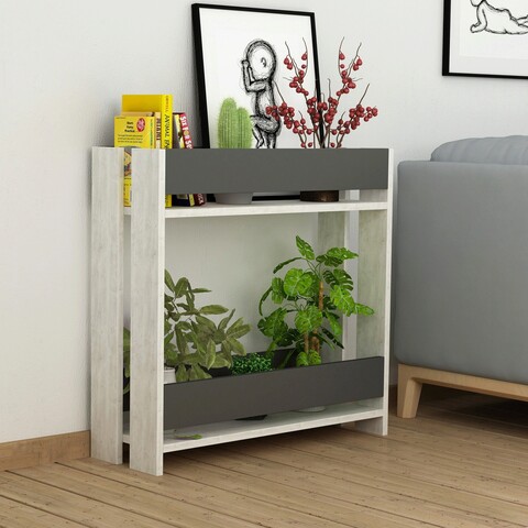 Masuta, Decortie, Massi, 74x72x25 cm, Alb / Antracit 74x72x25