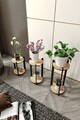 Suport din lemn pentru plante, Poter, Flower Desk Round, MDF , Stejar