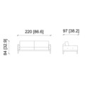 Canapea extensibila Lale, Ndesign, 3 locuri, 220x97x84 cm, lemn, crem