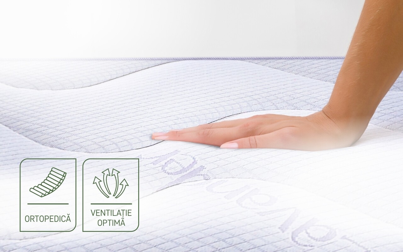 Saltea Green Future, Lavanda Therapy 14+2, Memory Arctic Gel, Super Ortopedica, Anatomica, 80x200 Cm