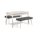 Set masa extensibila si 2 banci, Vella, Santiago 1053, PAL, Alb / Antracit
