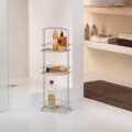 Etajera pentru baie Tidy Onda, Metaltex, 25x17x77 cm, metal/ invelis din polytherm, argintiu